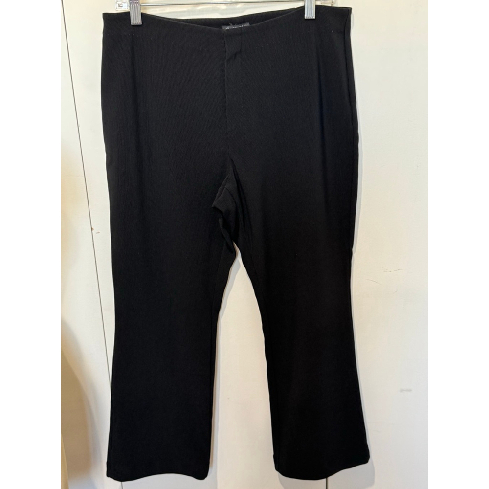 Women's Classiques Entier stretch ribbed knit cropped Pants Size L Black